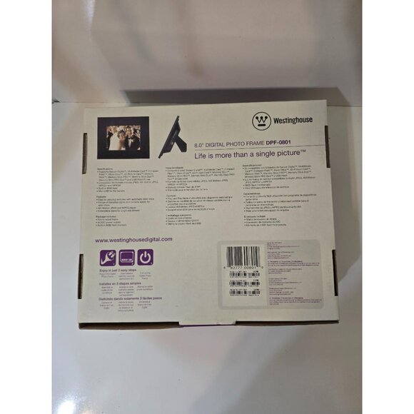 Westinghouse DPF-0801 Digital photo frame with 8" LCD screen NIB - Picture 8 of 9